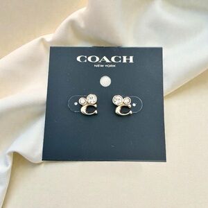 🆕 Coach Signature “C” Earrings with Rhinestones